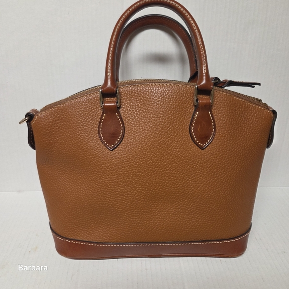 Dooney & Bourke Darcy Carmel 2-Tone Pebble Grain Leather Medium Dome Satchel - Picture 2 of 16